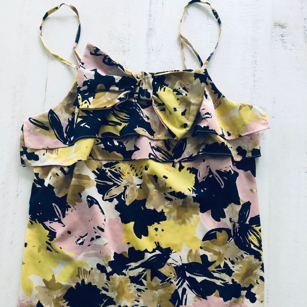 Banana Republic Multi-Colored Floral Cami w/Bow, S